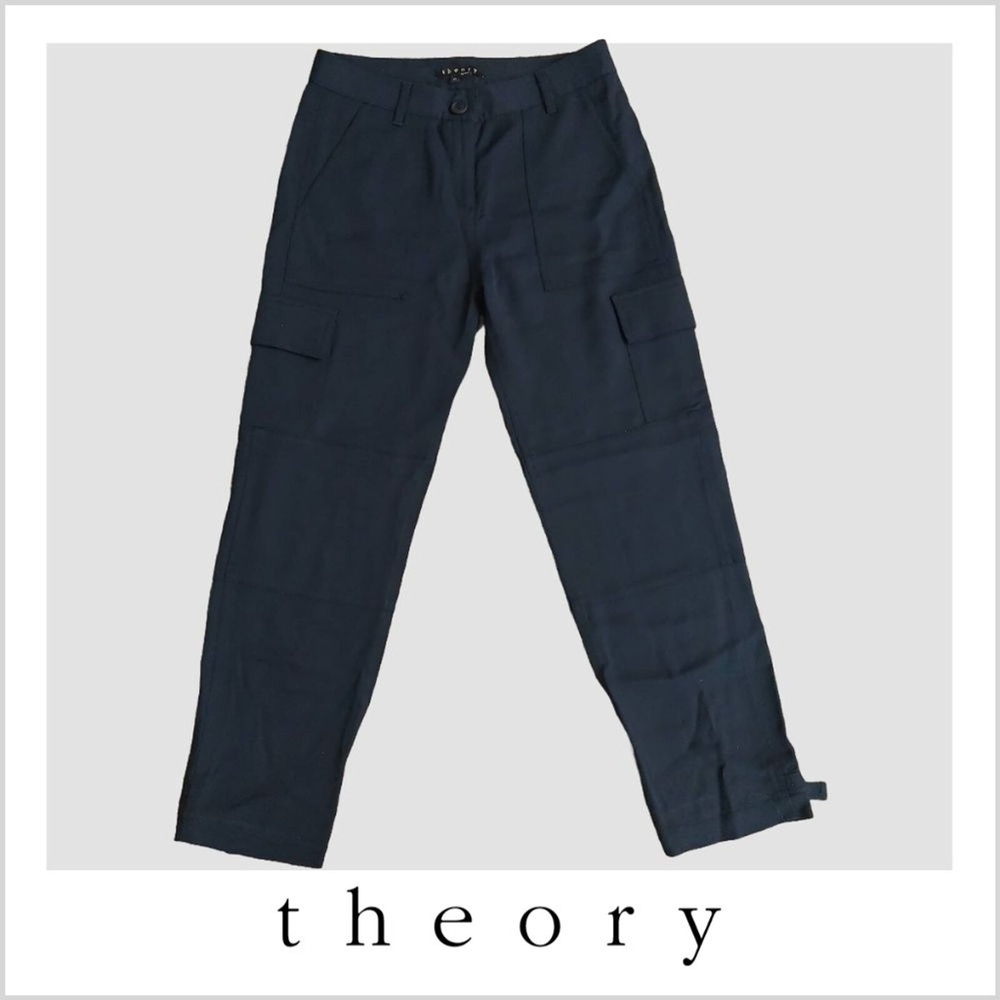 Theory Women's Cargo Navy Pants Jogger Size 00